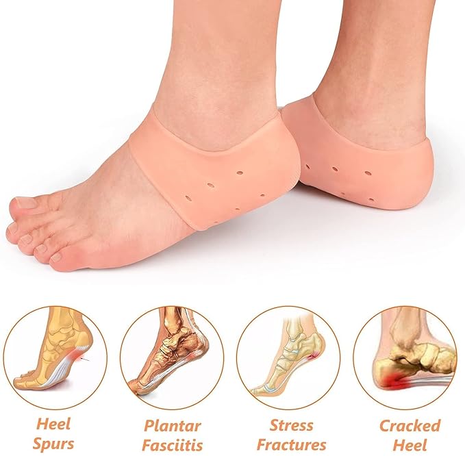 Natural Pumice & Heel Pad Foot Healer Combo – Pedicure Stone + Ankle Support for Silky Smooth Heels
