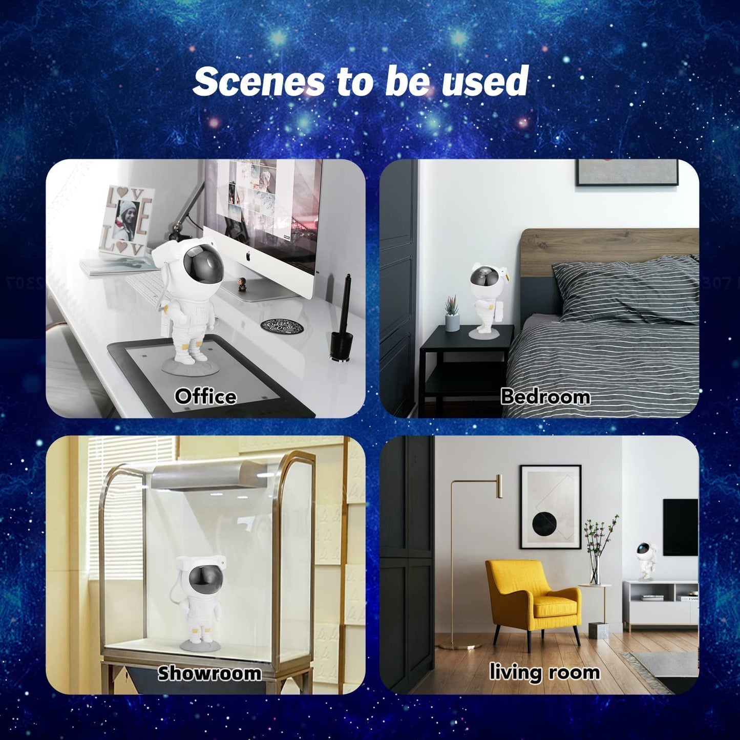Astronaut Galaxy Projector Night Lamp – 360° Rotating LED Nebula Light with Remote Control