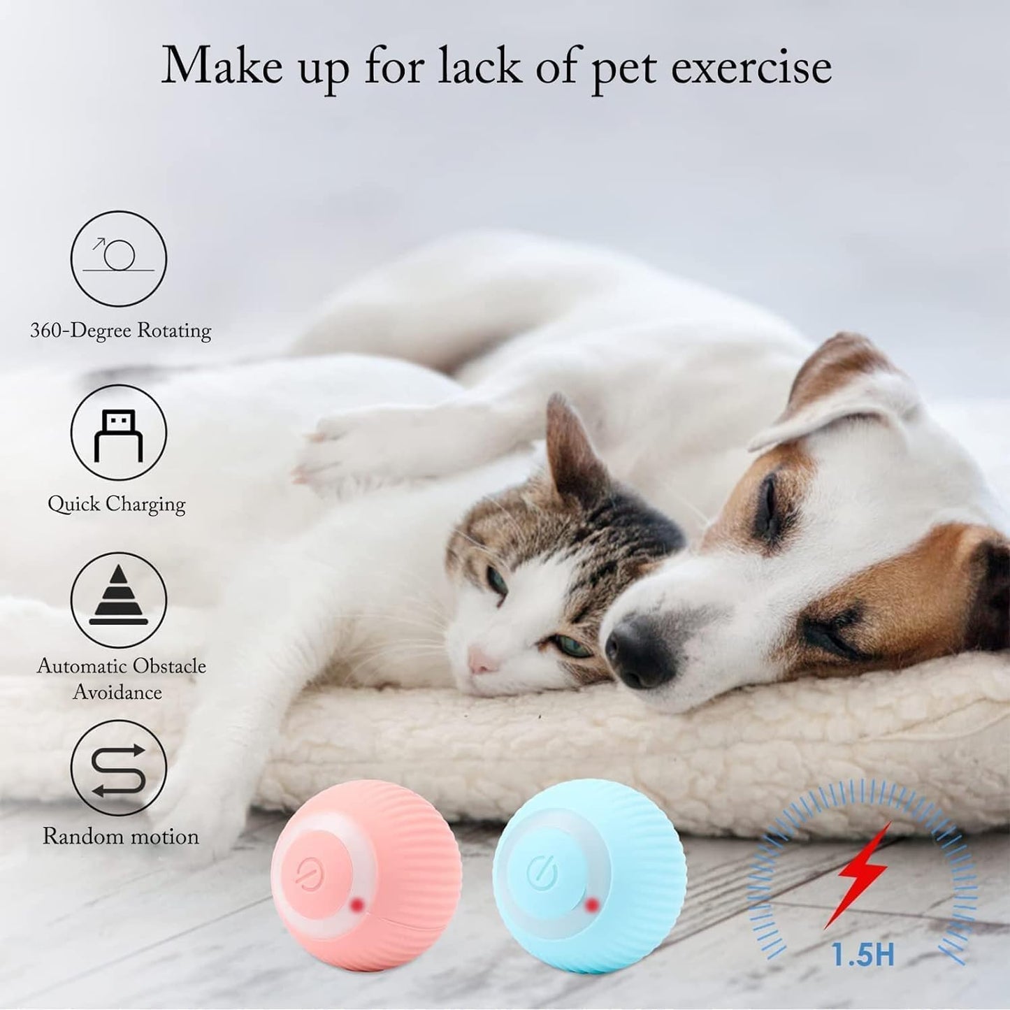 Smart Interactive Rolling Ball – Entertain & Exercise Pets • Fun, Safe & Self-Moving Toy