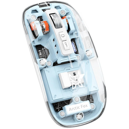 ROVAIRE Arctic Fox Transparent Bluetooth Rechargeable Mouse – Sleek, Ergonomic & Multi-Device Compatible