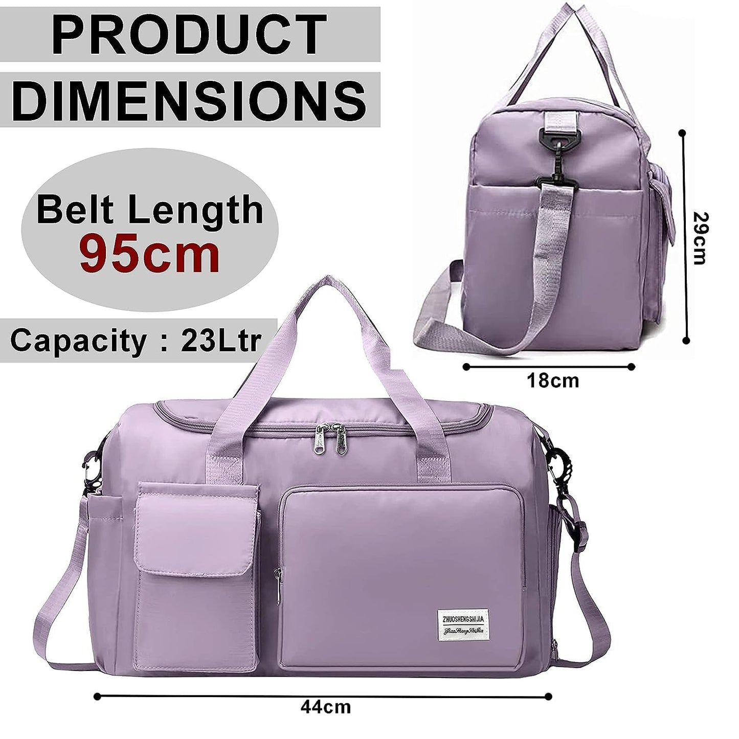 ROVAIRE Water-Resistant Nylon Travel Duffle Bag – Stylish Weekender with Shoe Compartment