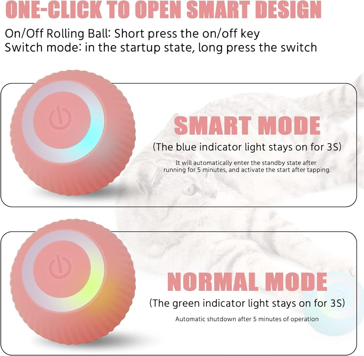 Smart Interactive Rolling Ball – Entertain & Exercise Pets • Fun, Safe & Self-Moving Toy