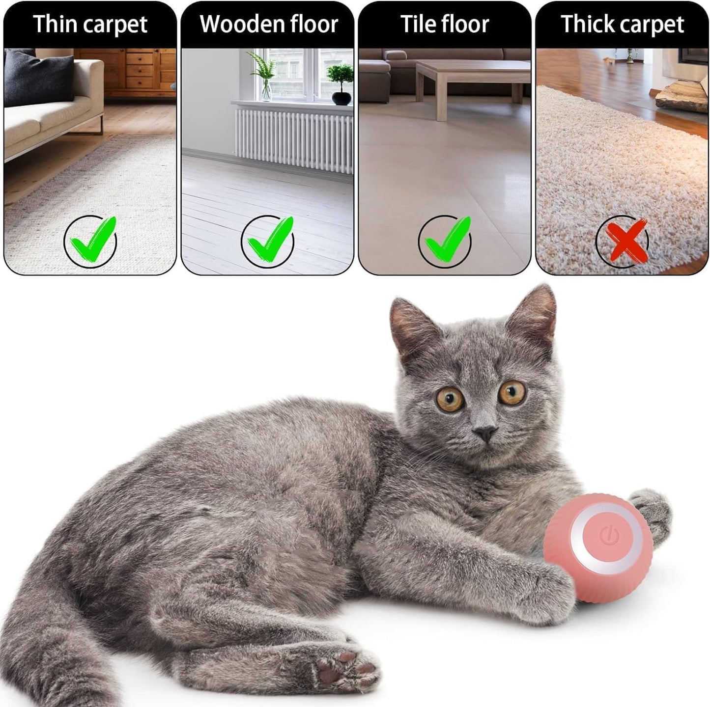 Smart Interactive Rolling Ball – Entertain & Exercise Pets • Fun, Safe & Self-Moving Toy