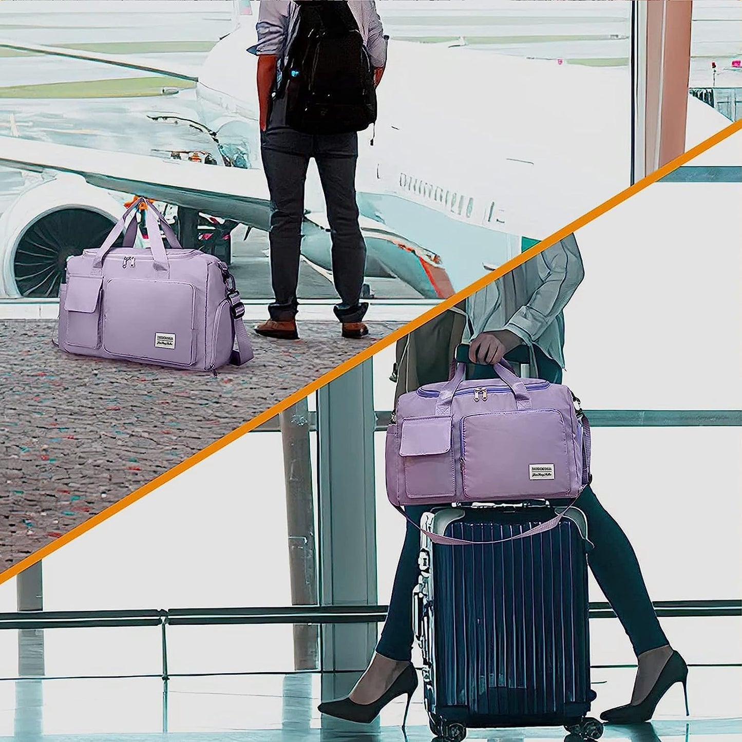 ROVAIRE Water-Resistant Nylon Travel Duffle Bag – Stylish Weekender with Shoe Compartment