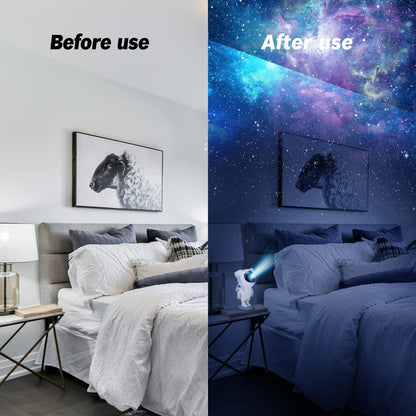 Astronaut Galaxy Projector Night Lamp – 360° Rotating LED Nebula Light with Remote Control