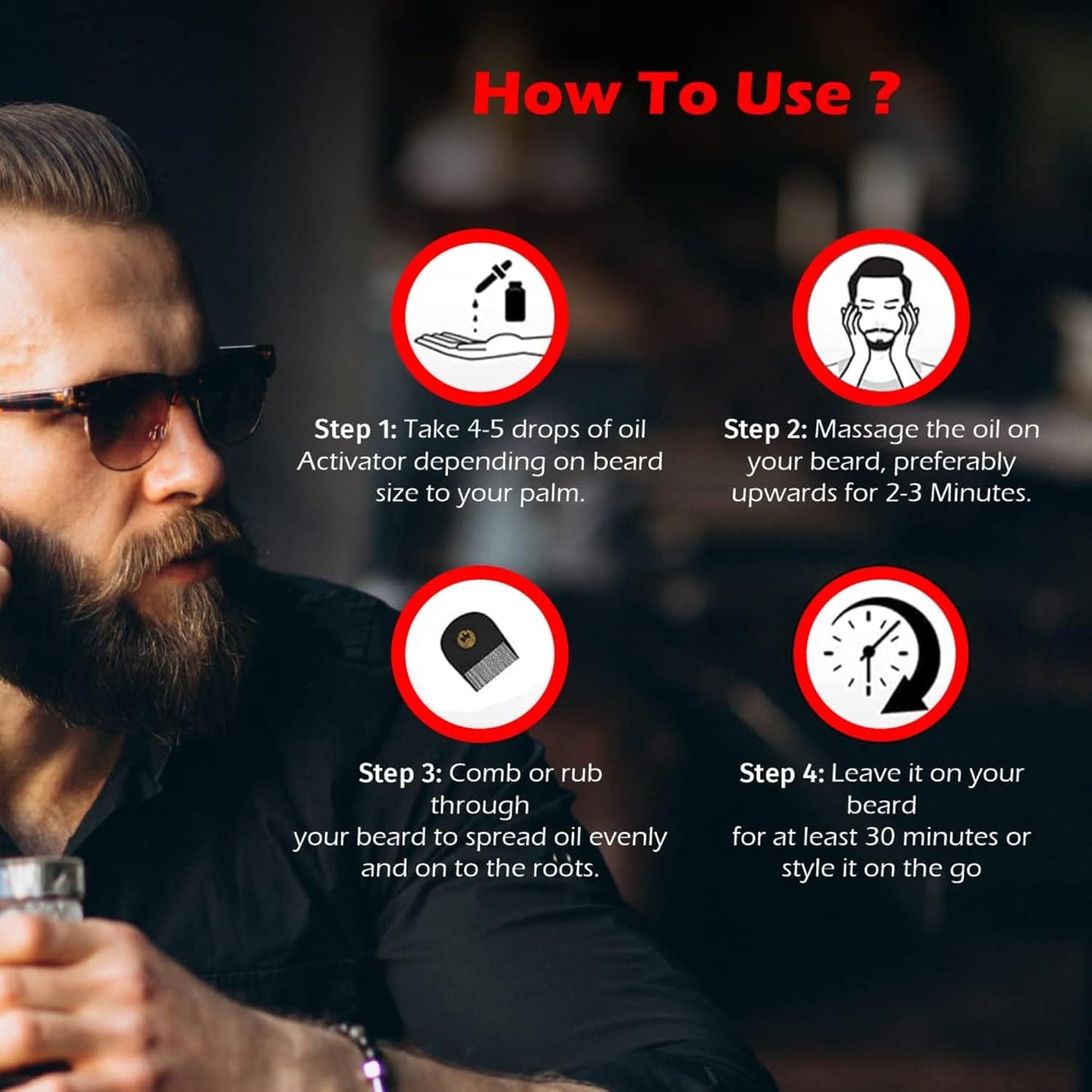 FullLight Beard Serum – Natural Growth • Lightweight • Non-Greasy • Confidence-Boosting Care (30ml)
