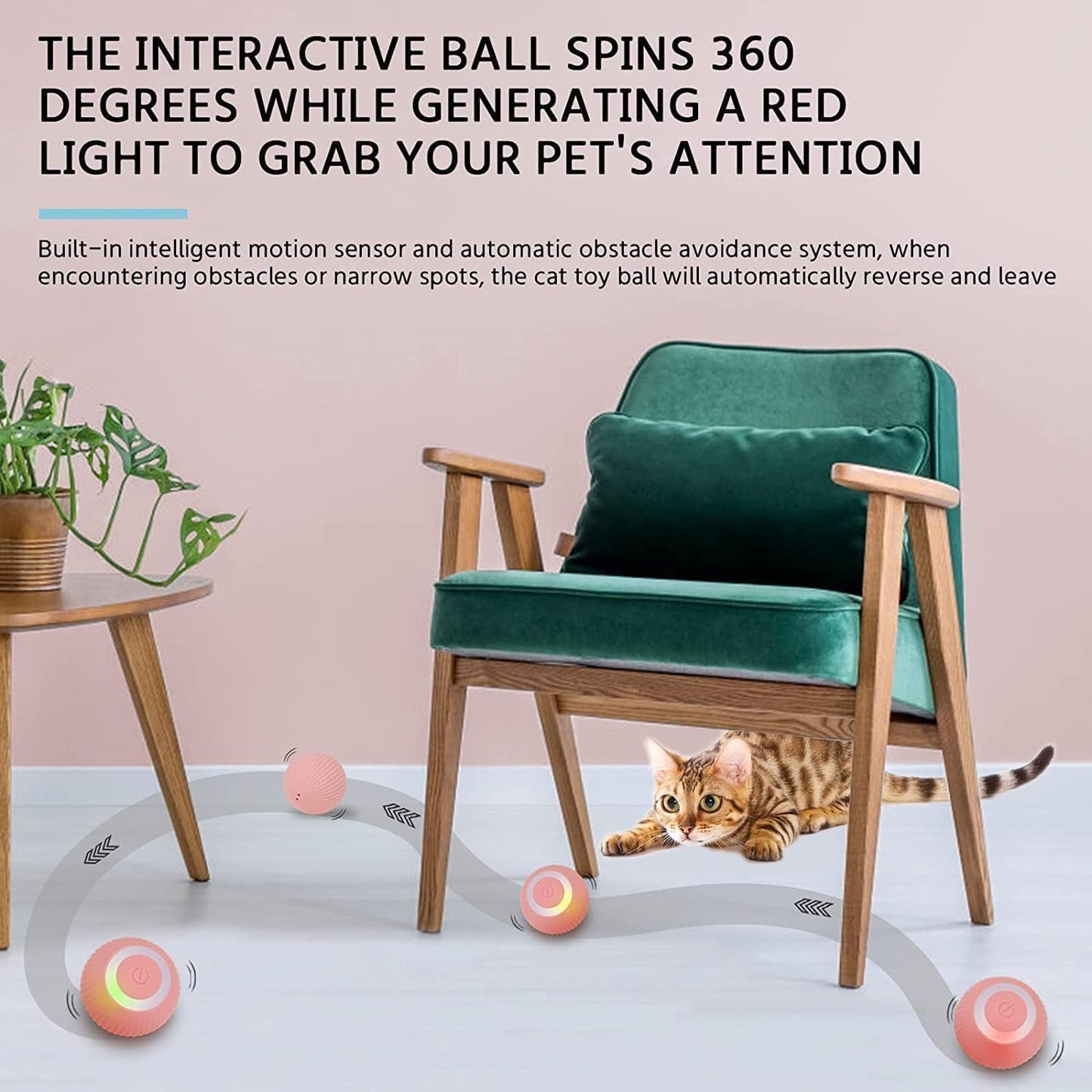 Smart Interactive Rolling Ball – Entertain & Exercise Pets • Fun, Safe & Self-Moving Toy
