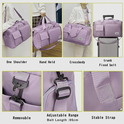 ROVAIRE Water-Resistant Nylon Travel Duffle Bag – Stylish Weekender with Shoe Compartment