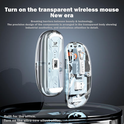 ROVAIRE Arctic Fox Transparent Bluetooth Rechargeable Mouse – Sleek, Ergonomic & Multi-Device Compatible