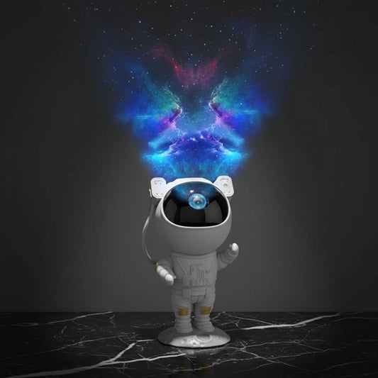 Astronaut Galaxy Projector Night Lamp – 360° Rotating LED Nebula Light with Remote Control