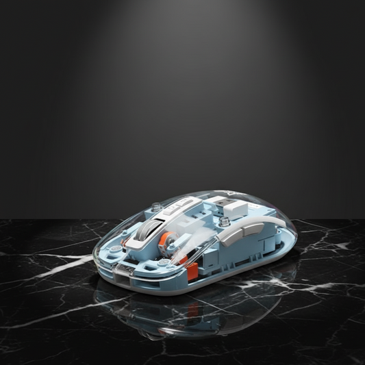 ROVAIRE Arctic Fox Transparent Bluetooth Rechargeable Mouse – Sleek, Ergonomic & Multi-Device Compatible